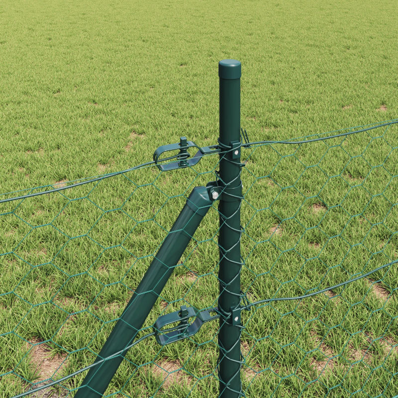 vidaXL Žoga āķis Zaļa 100 x 0,5 m ,50 mm acs, Tērauds un PVC