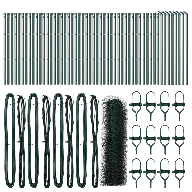 vidaXL Žoga āķis Zaļa 100 x 0,6 m ,50 mm acs, Tērauds un PVC