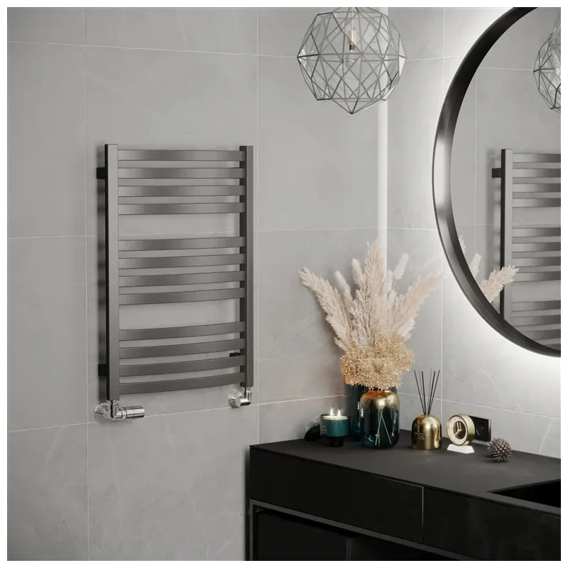 Ar ūdeni apsildāms dvieļu žāvētāja stienis Terma D01, grafīta krās., 50 cm x 71 cm, 400 W