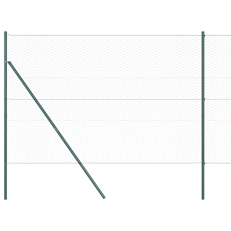 vidaXL Žoga āķis Zaļa 100 x 1,6 m ,36 mm siets, Tērauds un PVC