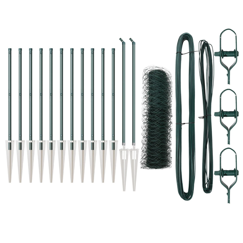 vidaXL Žoga āķis Zaļa 25 x 0,6 m ,36 mm siets, Tērauds un PVC