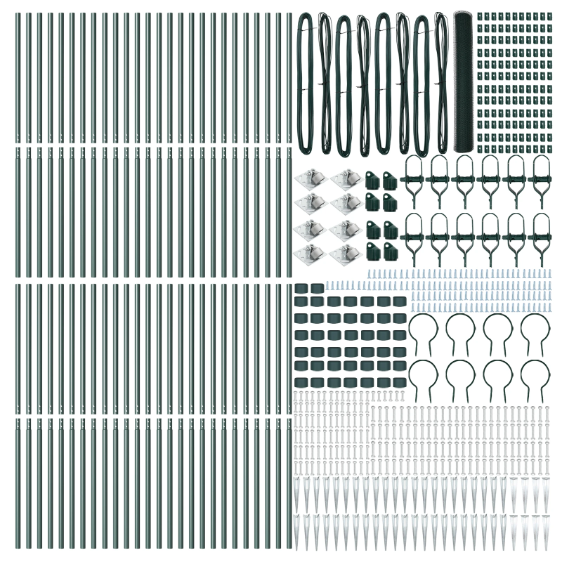 vidaXL Žoga āķis Zaļa 100 x 1,4 m ,25 mm acs, Tērauds un PVC