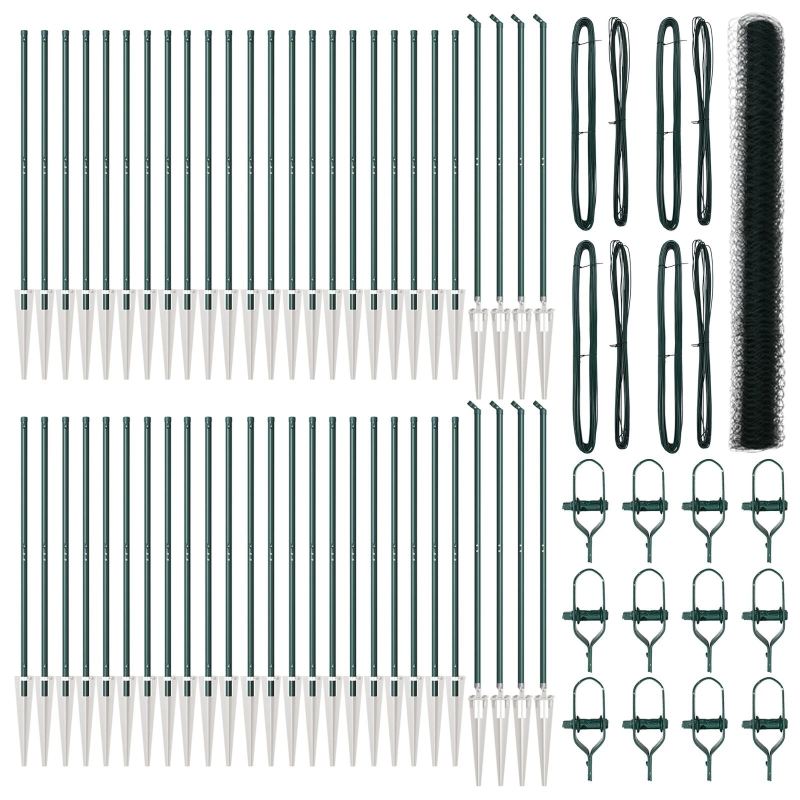 vidaXL Žoga āķis Zaļa 100 x 1,5 m ,36 mm siets, Tērauds un PVC