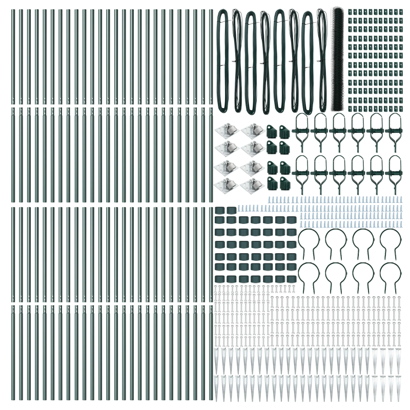 vidaXL Žoga āķis Zaļa 100 x 1,5 m ,36 mm siets, Tērauds un PVC