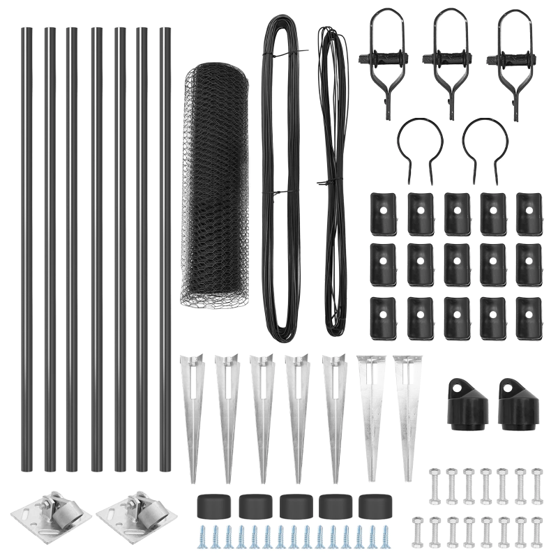 vidaXL Žoga āķis Pelēka 10 x 0,5 m ,13 mm siets, Tērauds un PVC