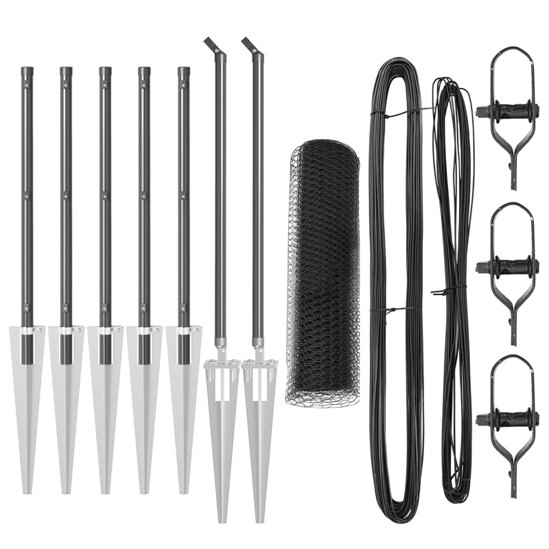 vidaXL Žoga āķis Pelēka 10 x 0,6 m ,13 mm režģis, Tērauds un PVC