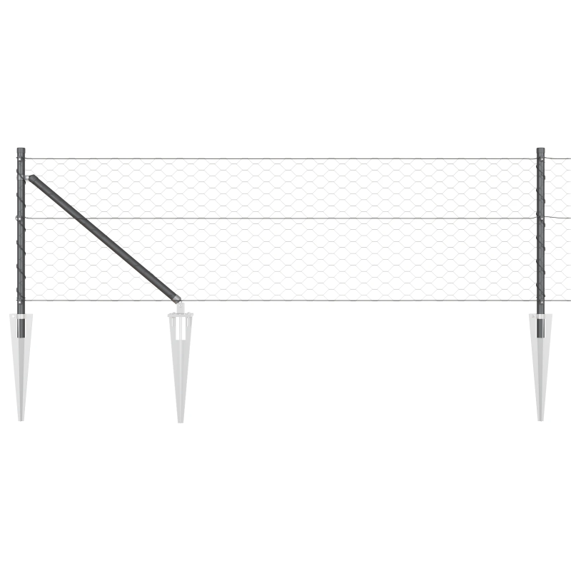 vidaXL Žoga āķis Pelēka 10 x 0,6 m ,50 mm siets, Tērauds un PVC