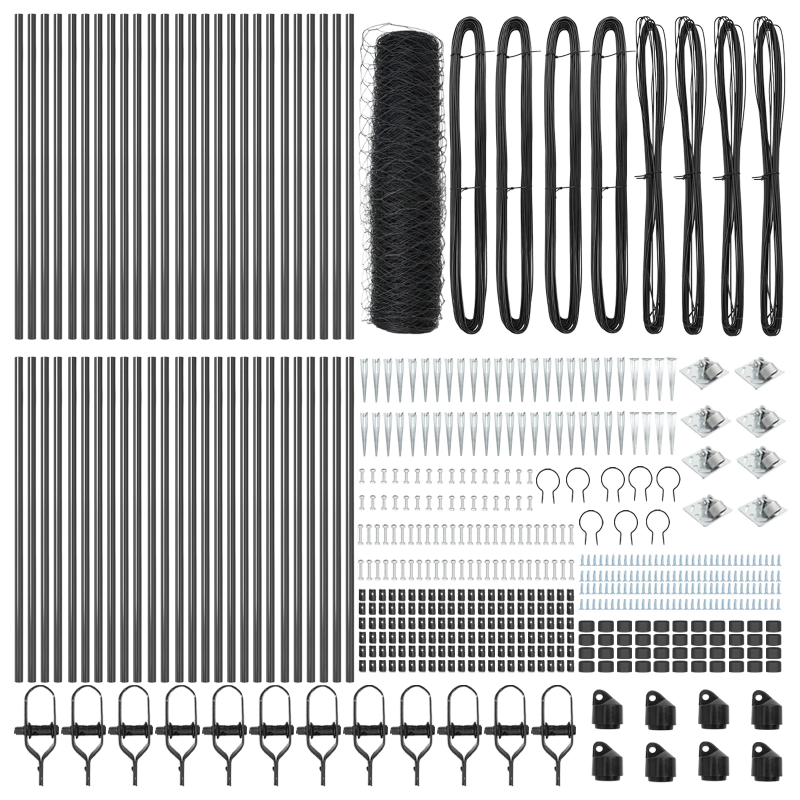 vidaXL Žoga āķis Pelēka 100 x 0,4 m ,50 mm siets, Tērauds un PVC