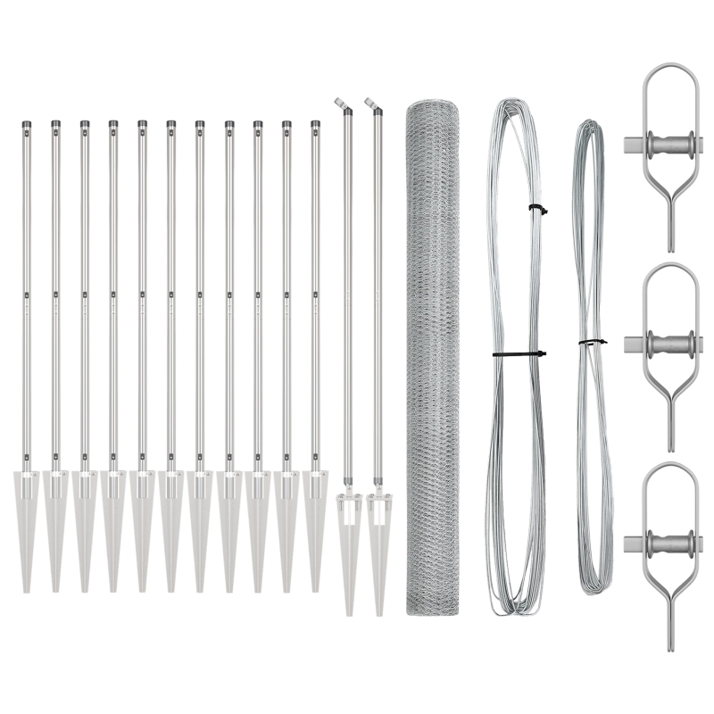 vidaXL Žoga āķis Sudraba 25 x 1,6 m ,25 mm siets, Tērauds