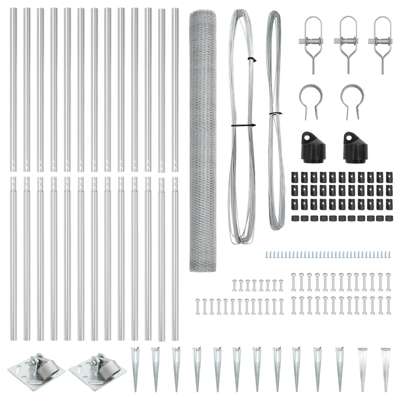 vidaXL Žoga āķis Sudraba 25 x 1,6 m ,25 mm siets, Tērauds