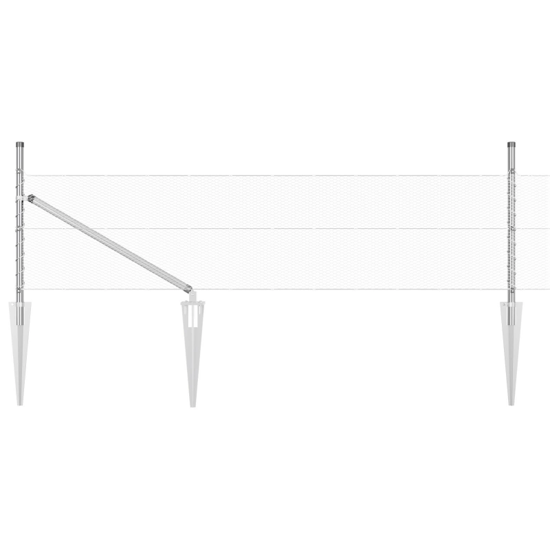 vidaXL Žoga āķis Sudraba 50 x 0,4 m ,13 mm siets, Tērauds