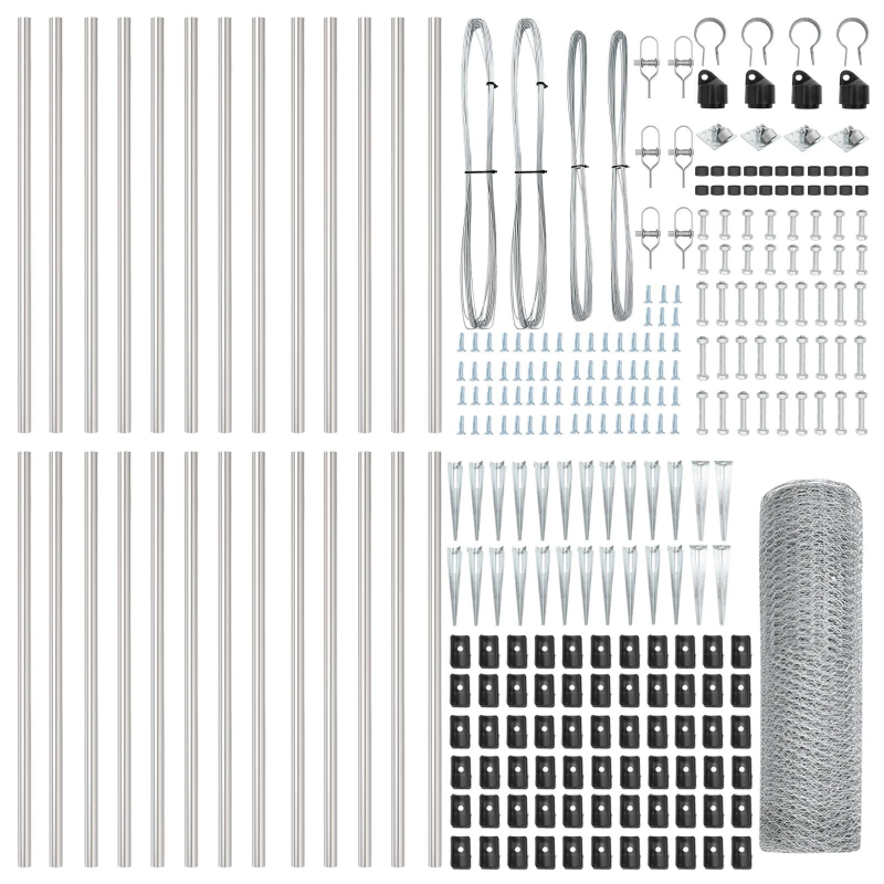vidaXL Žoga āķis Sudraba 50 x 0,6 m ,13 mm acs, Tērauds