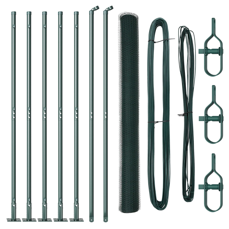 vidaXL Žoga āķis Zaļa 10 x 1,4 m ,13 mm siets, Tērauds un PVC