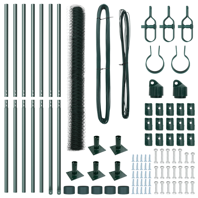 vidaXL Žoga āķis Zaļa 10 x 1,5 m ,36 mm siets, Tērauds un PVC