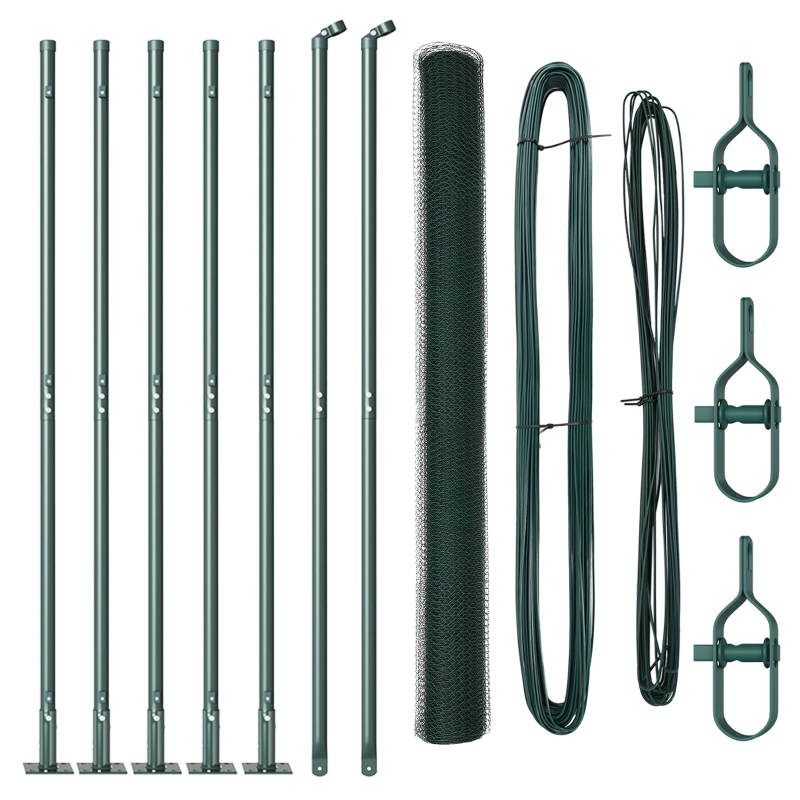 vidaXL Žoga āķis Zaļa 10 x 1,6 m ,13 mm siets, Tērauds un PVC