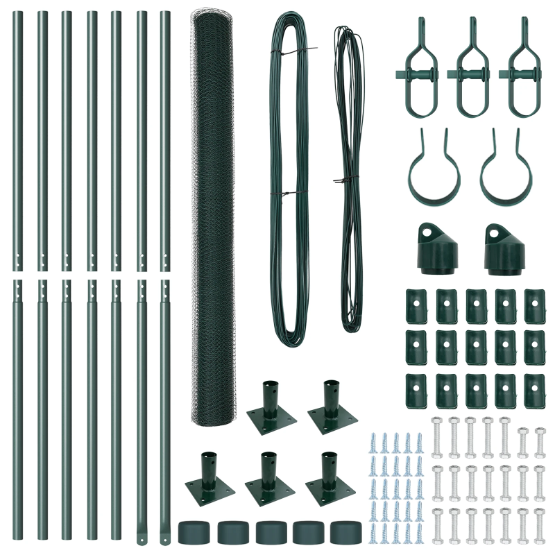 vidaXL Žoga āķis Zaļa 10 x 1,6 m ,25 mm acu, Tērauds un PVC