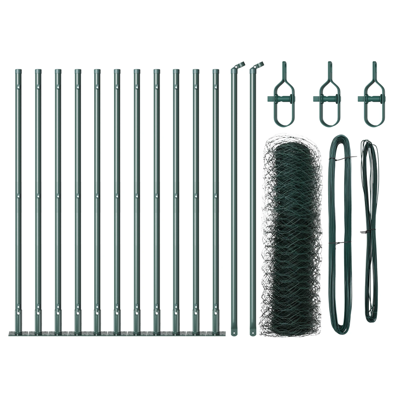 vidaXL Žoga āķis Zaļa 25 x 0,4 m ,36 mm siets, Tērauds un PVC