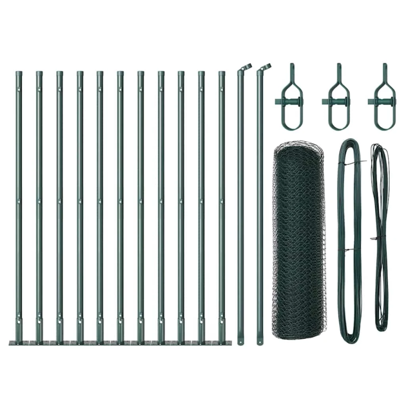 vidaXL Žoga āķis Zaļa 25 x 0,5 m ,13 mm sieta, Tērauds