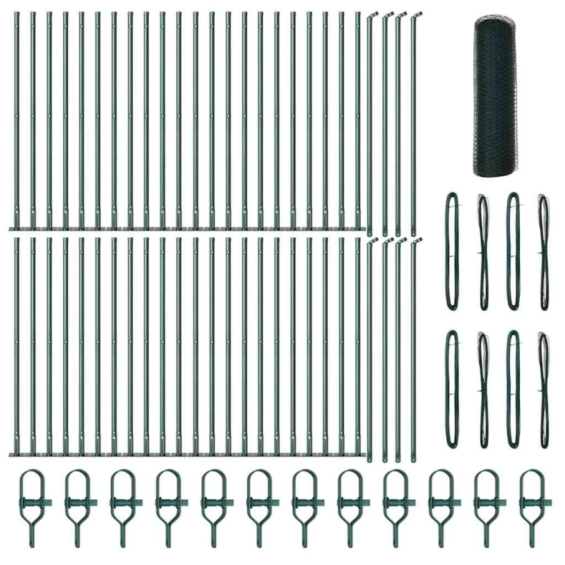 vidaXL Žoga āķis Zaļa 100 x 0,6 m ,25 mm tīkls, Tērauds un PVC