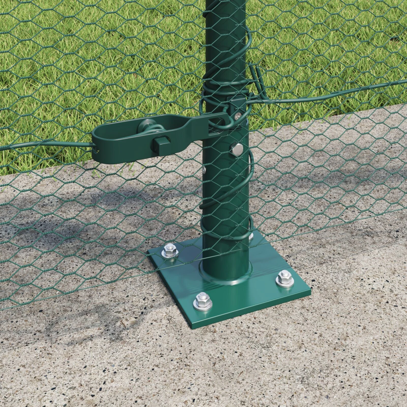 vidaXL Žoga āķis Zaļa 100 x 1 m ,13 mm siets, Tērauds un PVC