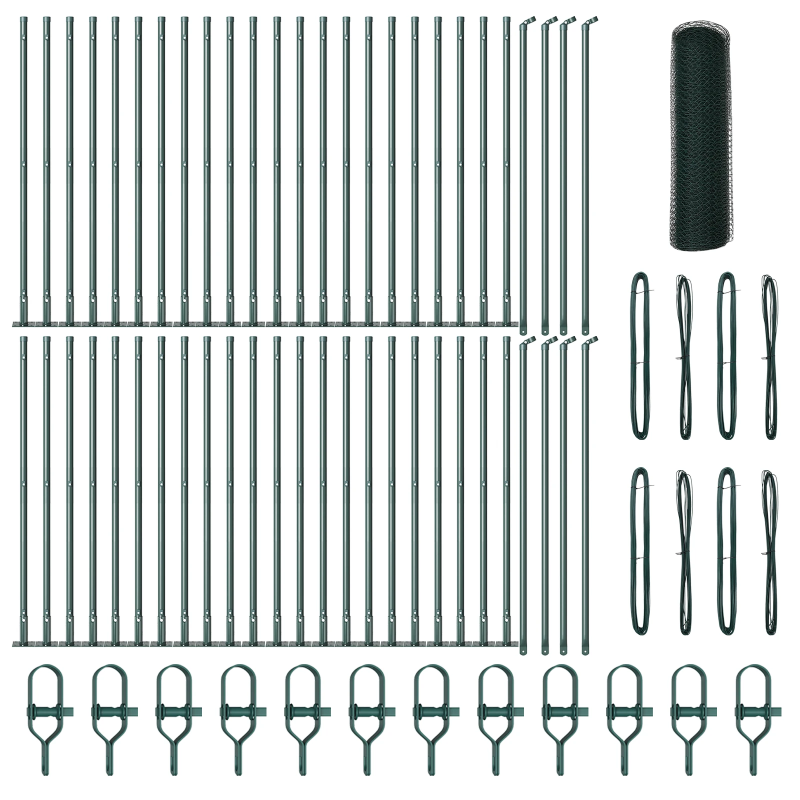 vidaXL Žoga āķis Zaļa 100 x 1 m ,13 mm siets, Tērauds un PVC