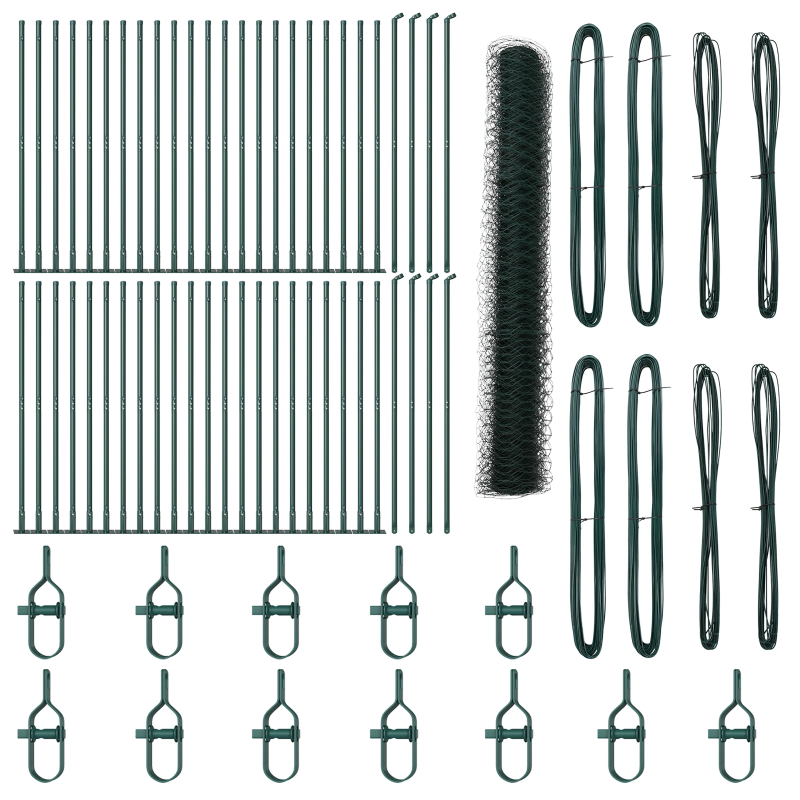 vidaXL Žoga āķis Zaļa 100 x 1,2 m ,50 mm acs, Tērauds un PVC