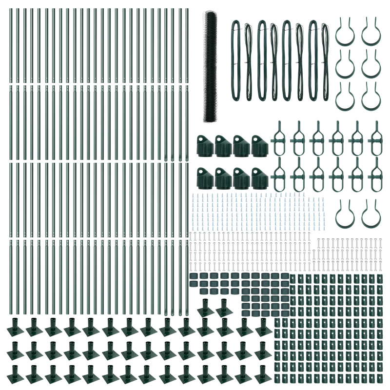 vidaXL Žoga āķis Zaļa 100 x 1,6 m ,50 mm acu, Tērauds un PVC