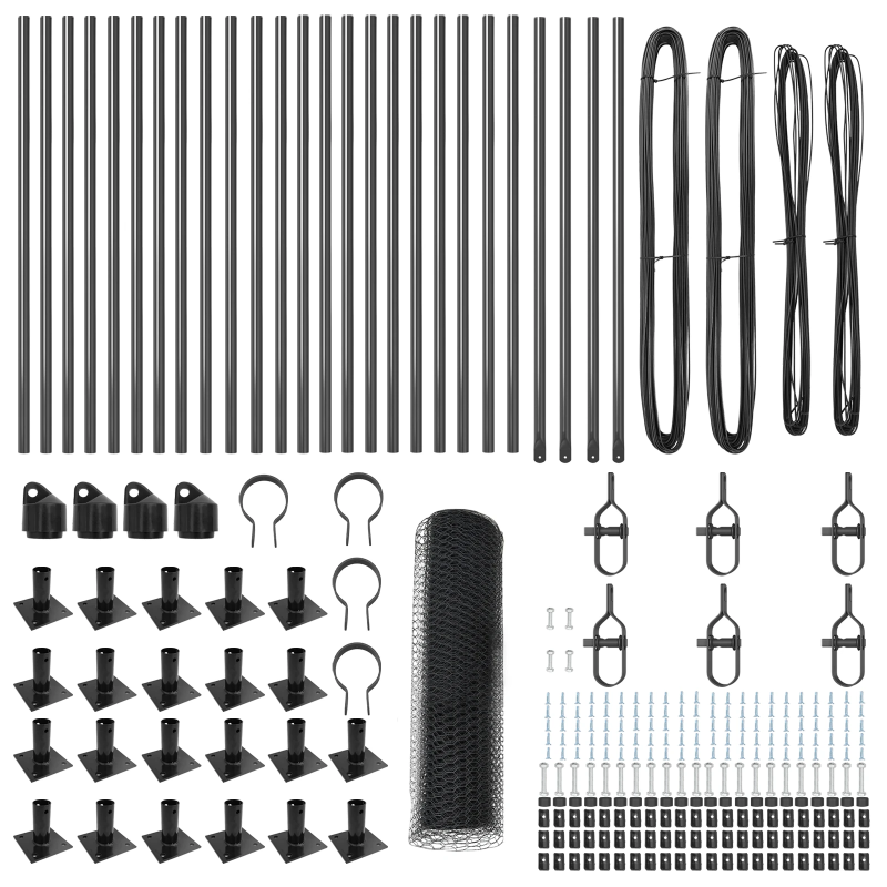 vidaXL Žoga āķis Pelēka 50 x 1 m ,25 mm acs, Tērauds un PVC