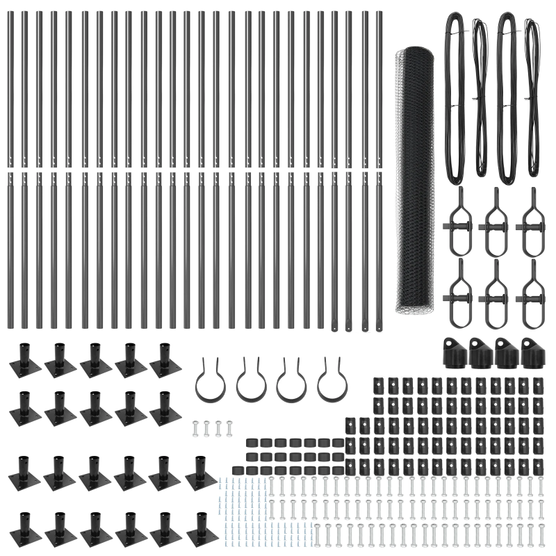 vidaXL Žoga āķis Pelēka 50 x 1,2 m ,13 mm siets, Tērauds un PVC
