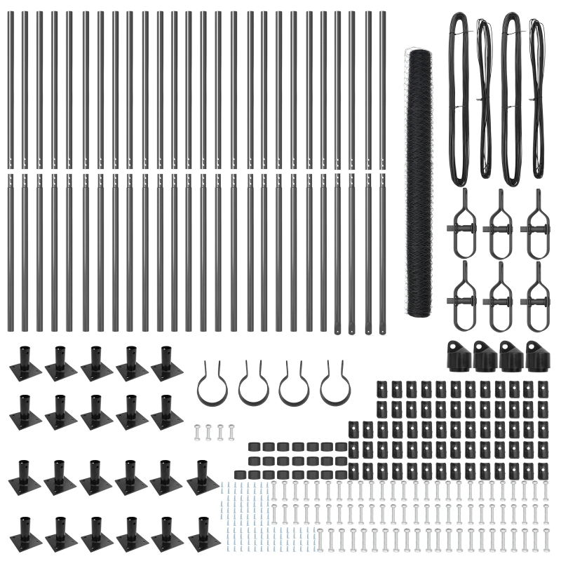 vidaXL Žoga āķis Pelēka 50 x 1,4 m ,36 mm siets, Tērauds un PVC
