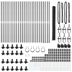 vidaXL Žoga āķis Pelēka 50 x 1,5 m ,13 mm siets, Tērauds un PVC