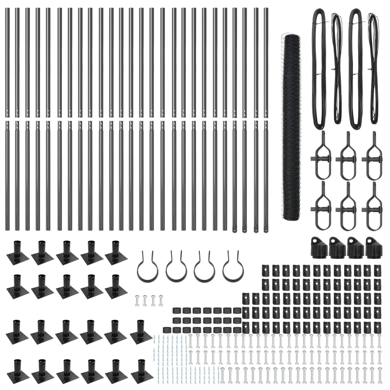 vidaXL Žoga āķis Pelēka 50 x 1,5 m ,36 mm acs izmērs, Tērauds un PVC