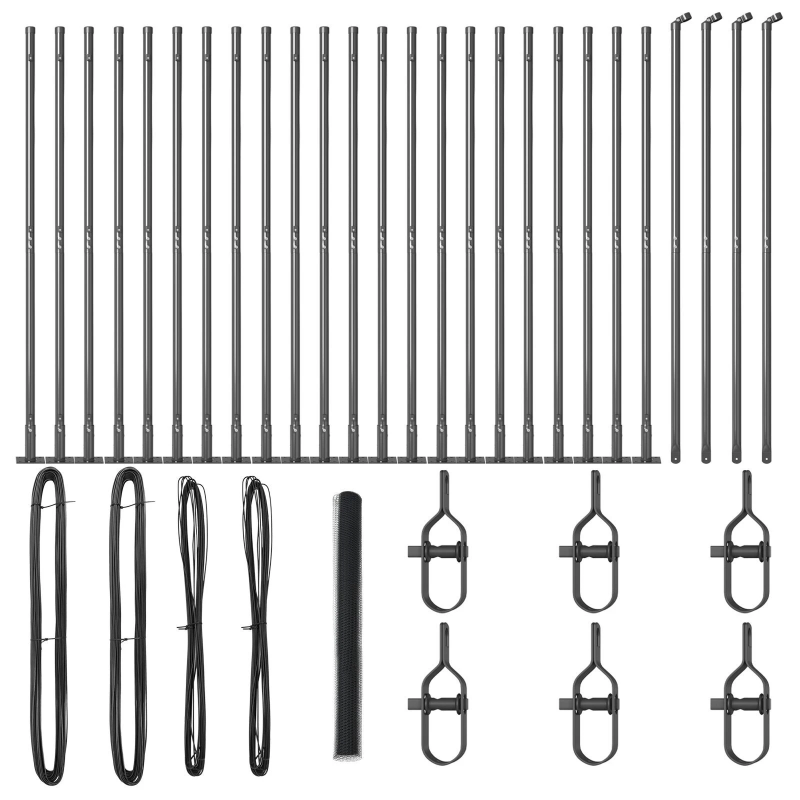 vidaXL Žoga āķis Pelēka 50 x 1,6 m ,25 mm siets, Tērauds un PVC