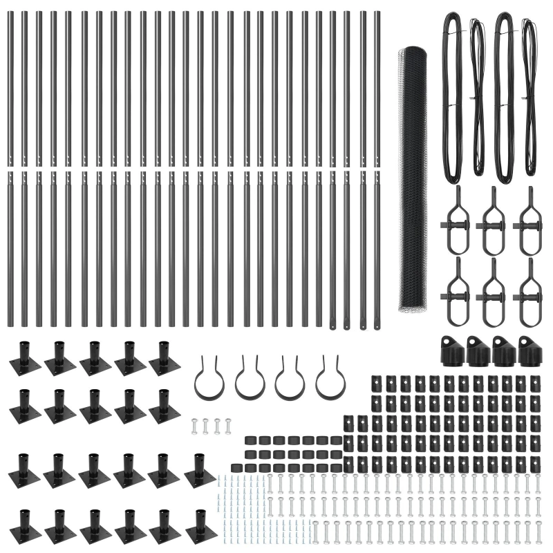 vidaXL Žoga āķis Pelēka 50 x 1,6 m ,25 mm siets, Tērauds un PVC