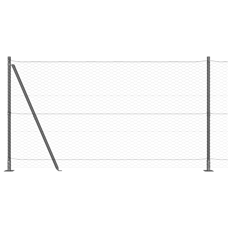 vidaXL Žoga āķis Pelēka 50 x 1,6 m ,36 mm tīkls, Tērauds un PVC