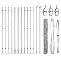 vidaXL Žogs ar stabiem. Sudraba 1.2 x 25 m PVC pārklāts tērauds