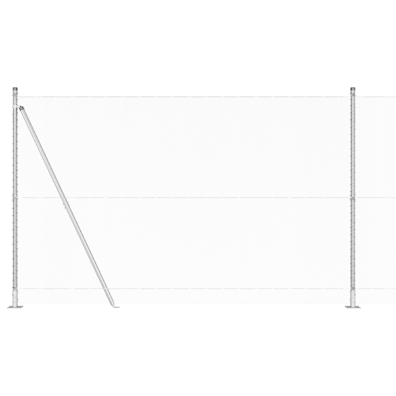 vidaXL Žoga āķis Sudraba 25 x 1,5 m ,13 mm siets, Tērauds