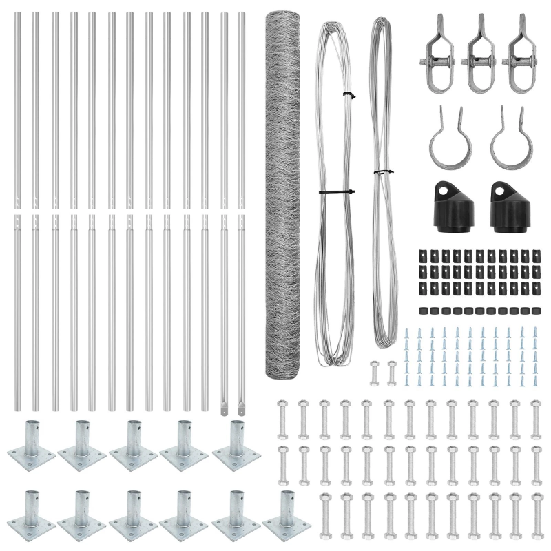 vidaXL Žoga āķis Sudraba 25 x 1,6 m ,36 mm siets, Tērauds