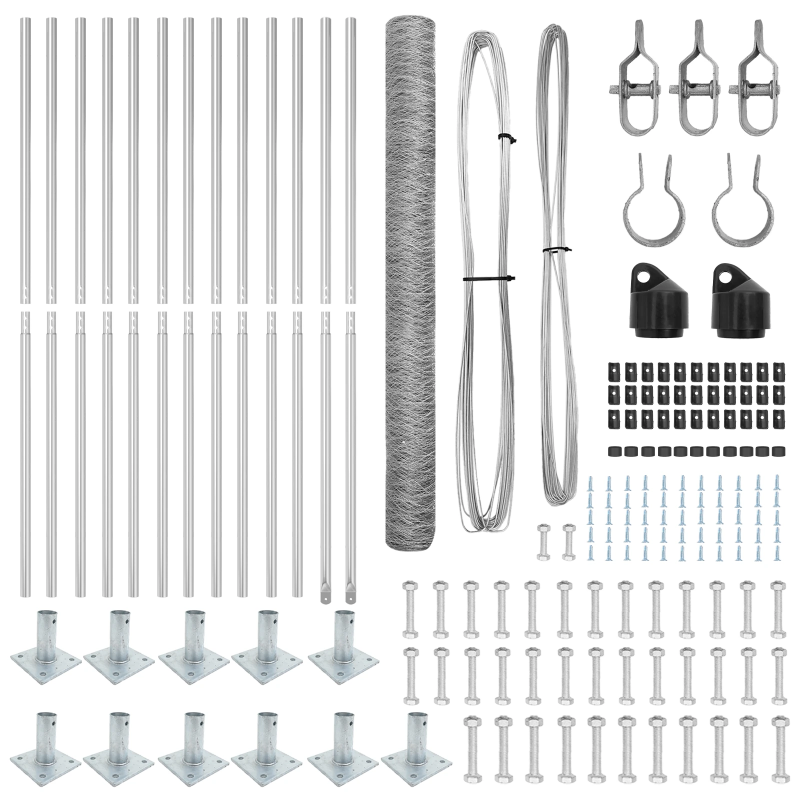 vidaXL Žoga āķis Sudraba 25 x 1,6 m ,36 mm siets, Tērauds