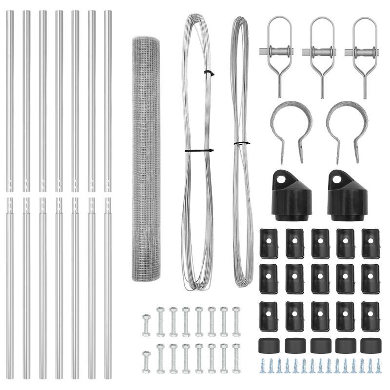 vidaXL Žoga āķis Sudraba 10 x 1,4 m ,16 x 16 mm sieta, Tērauds