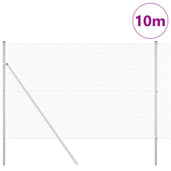 vidaXL Žoga āķis Sudraba 10 x 1,5 m ,12 x 12 mm tīkla, Tērauds