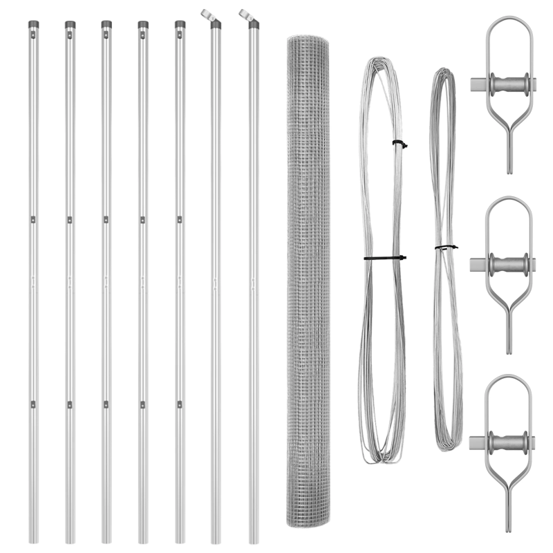 vidaXL Žoga āķis Sudraba 10 x 1,5 m ,16 x 16 mm siets, Tērauds
