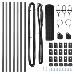 vidaXL Žoga āķis Pelēka 10 x 0,4 m ,25 x 25 mm acs, Tērauds un PVC