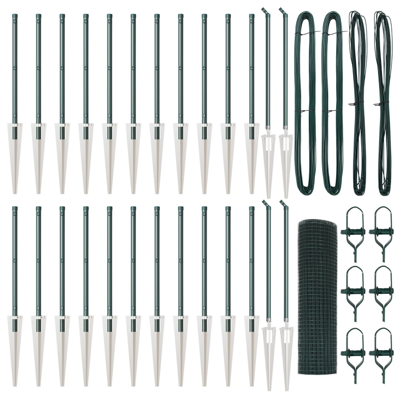 vidaXL Žoga āķis Zaļa 50 x 0,4 m ,16 x 16 mm tīkls, Tērauds un PVC