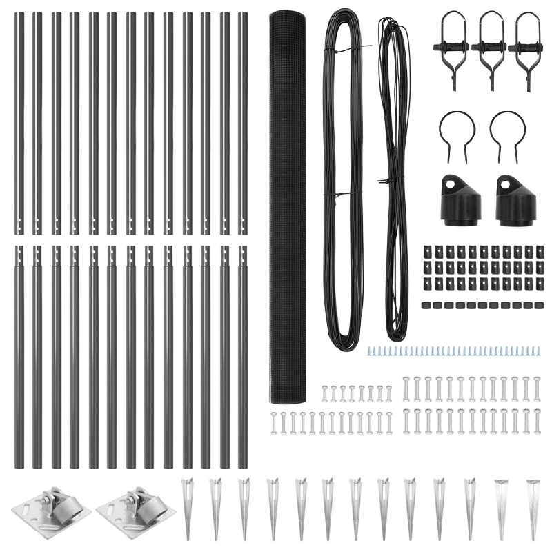 vidaXL Žoga āķis Pelēka 25 x 1,5 m ,25 x 25 mm tīklas, Tērauds