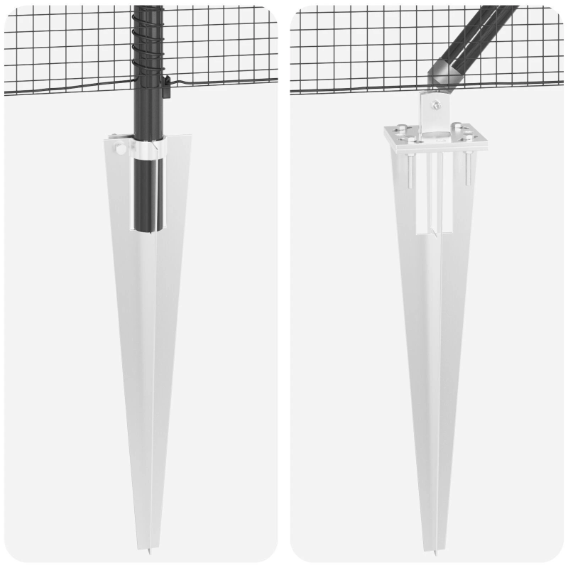 vidaXL Žoga āķis Pelēka 25 x 1,6 m ,16 x 16 mm siets, Tērauds un PVC