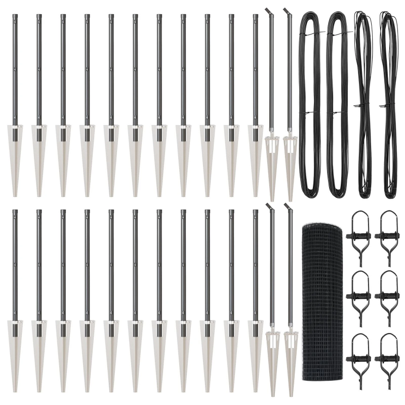 vidaXL Žoga āķis Pelēka 50 x 0,4 m ,16 x 16 mm tīkls, Tērauds un PVC