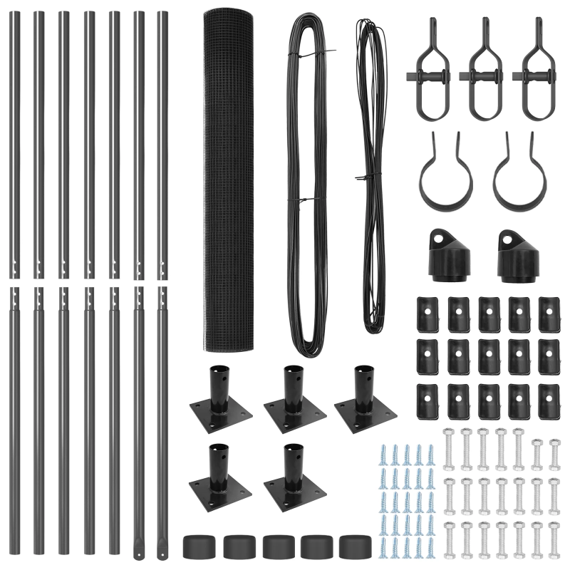 vidaXL Žoga āķis Pelēka 10 x 1,2 m ,19 x 19 mm siets, Tērauds un PVC