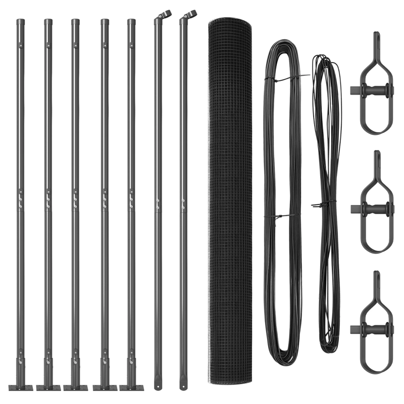 vidaXL Žoga āķis Pelēka 10 x 1,4 m ,25 x 25 mm sieta, Tērauds un PVC