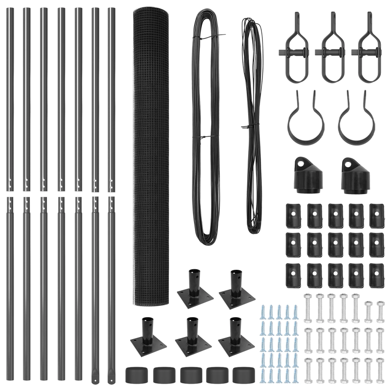 vidaXL Žoga āķis Pelēka 10 x 1,6 m ,12 x 12 mm siets, Tērauds un PVC